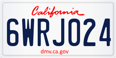 CA license plate 6WRJ024