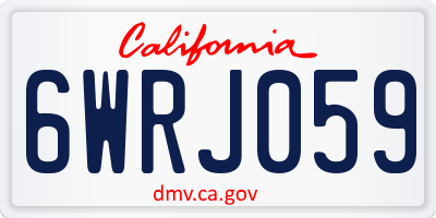CA license plate 6WRJ059