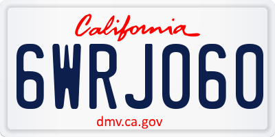 CA license plate 6WRJ060