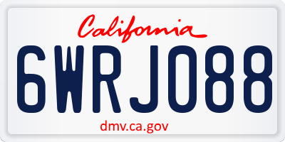 CA license plate 6WRJ088