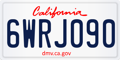 CA license plate 6WRJ090