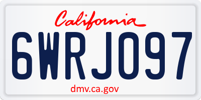 CA license plate 6WRJ097