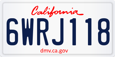 CA license plate 6WRJ118