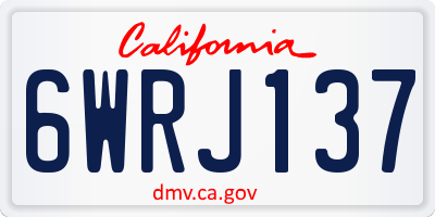 CA license plate 6WRJ137