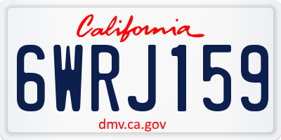 CA license plate 6WRJ159