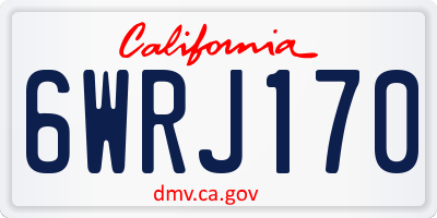 CA license plate 6WRJ170