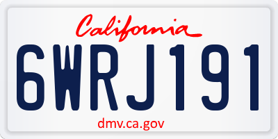 CA license plate 6WRJ191