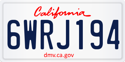 CA license plate 6WRJ194