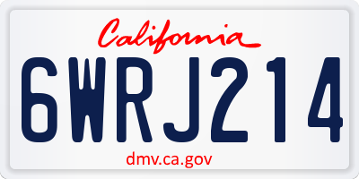 CA license plate 6WRJ214