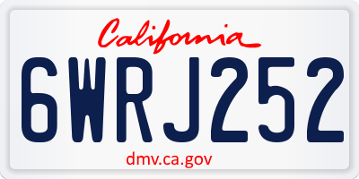 CA license plate 6WRJ252