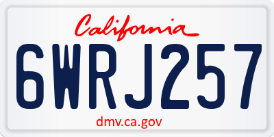 CA license plate 6WRJ257