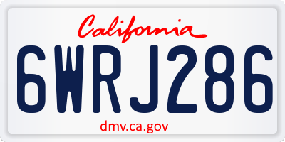 CA license plate 6WRJ286
