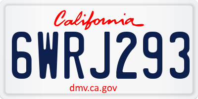 CA license plate 6WRJ293