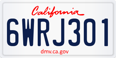 CA license plate 6WRJ301
