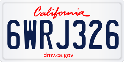 CA license plate 6WRJ326