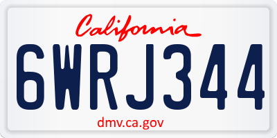 CA license plate 6WRJ344