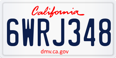CA license plate 6WRJ348
