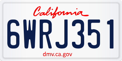 CA license plate 6WRJ351