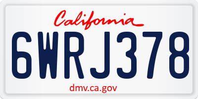 CA license plate 6WRJ378