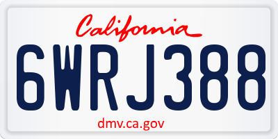 CA license plate 6WRJ388