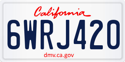 CA license plate 6WRJ420