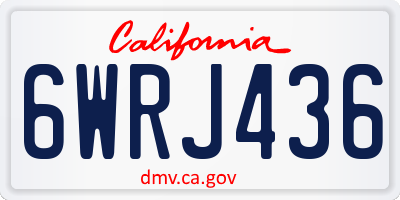 CA license plate 6WRJ436