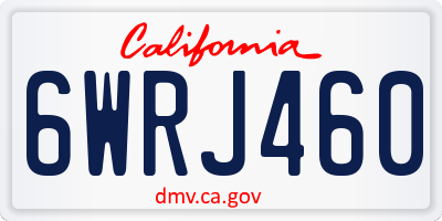 CA license plate 6WRJ460