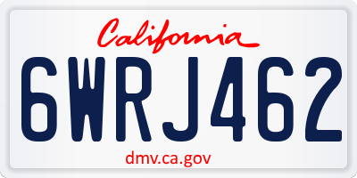 CA license plate 6WRJ462