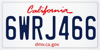 CA license plate 6WRJ466