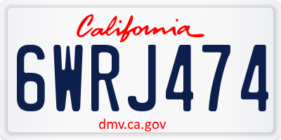 CA license plate 6WRJ474