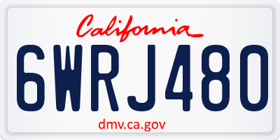 CA license plate 6WRJ480