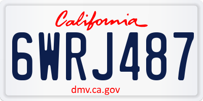 CA license plate 6WRJ487