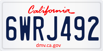 CA license plate 6WRJ492