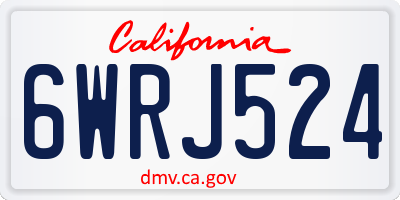 CA license plate 6WRJ524
