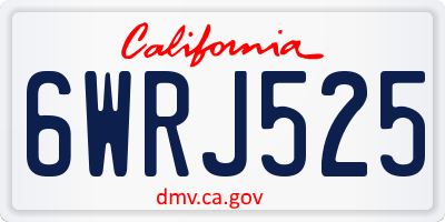 CA license plate 6WRJ525