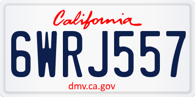 CA license plate 6WRJ557