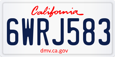 CA license plate 6WRJ583