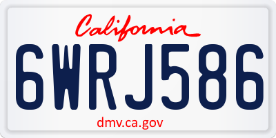 CA license plate 6WRJ586