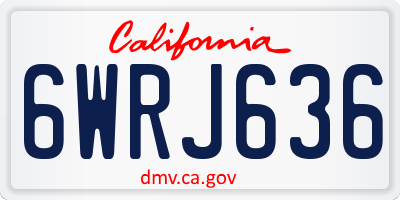 CA license plate 6WRJ636
