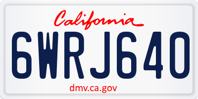 CA license plate 6WRJ640
