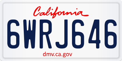 CA license plate 6WRJ646