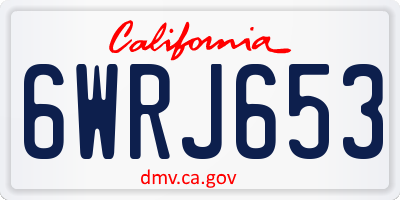 CA license plate 6WRJ653