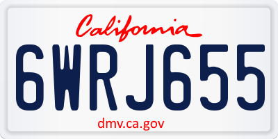 CA license plate 6WRJ655