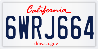CA license plate 6WRJ664