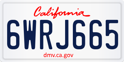 CA license plate 6WRJ665