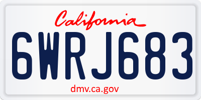 CA license plate 6WRJ683