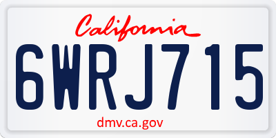 CA license plate 6WRJ715