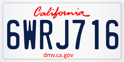 CA license plate 6WRJ716