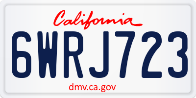 CA license plate 6WRJ723