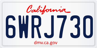 CA license plate 6WRJ730